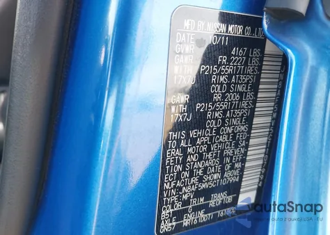 2012 Nissan Juke Sl z USA, uszkodzony, nr VIN JN8AF5MV5CT107994